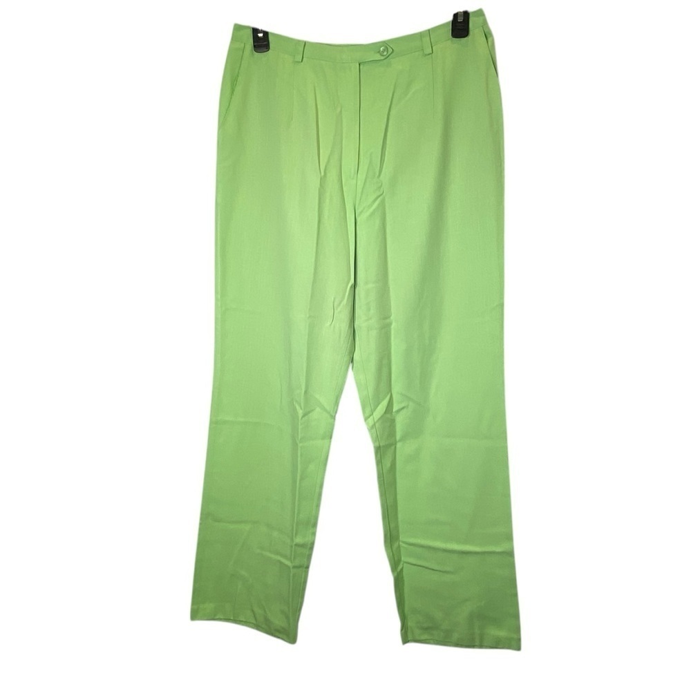 SAG HARBOR Women plus size 16 Green side elastic waist dress casual pants